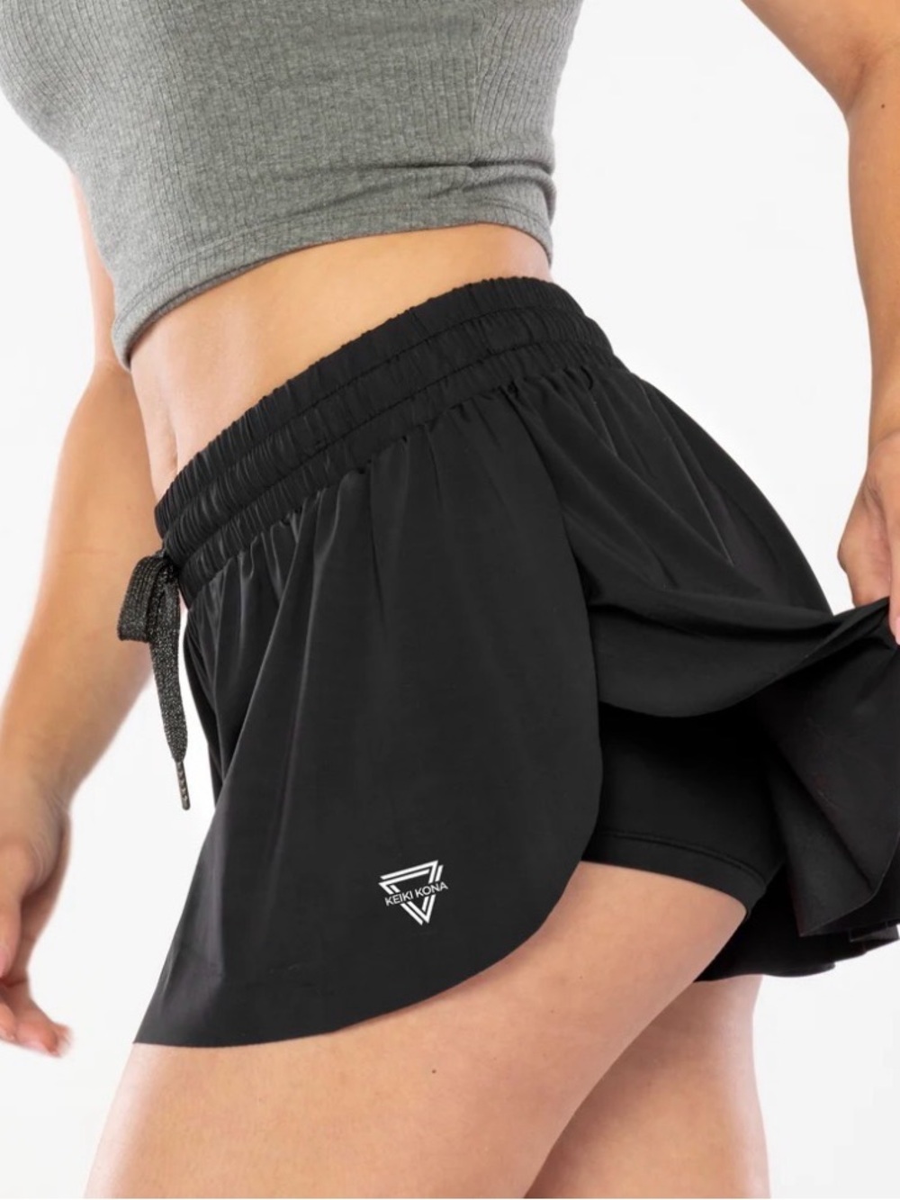 Keiki Kona Black Women's 2-in-1 Athletic Shorts — Lightweight Performance